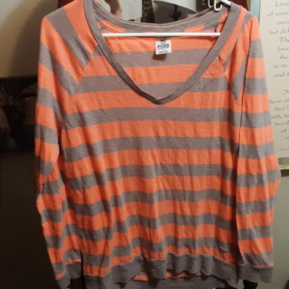 PINK Victoria's Secret Tops - Victoria's secret PINK striped long sleaved shirt PINK Victoria's Secret Tops - Victoria's secret PINK striped long sleaved shirt